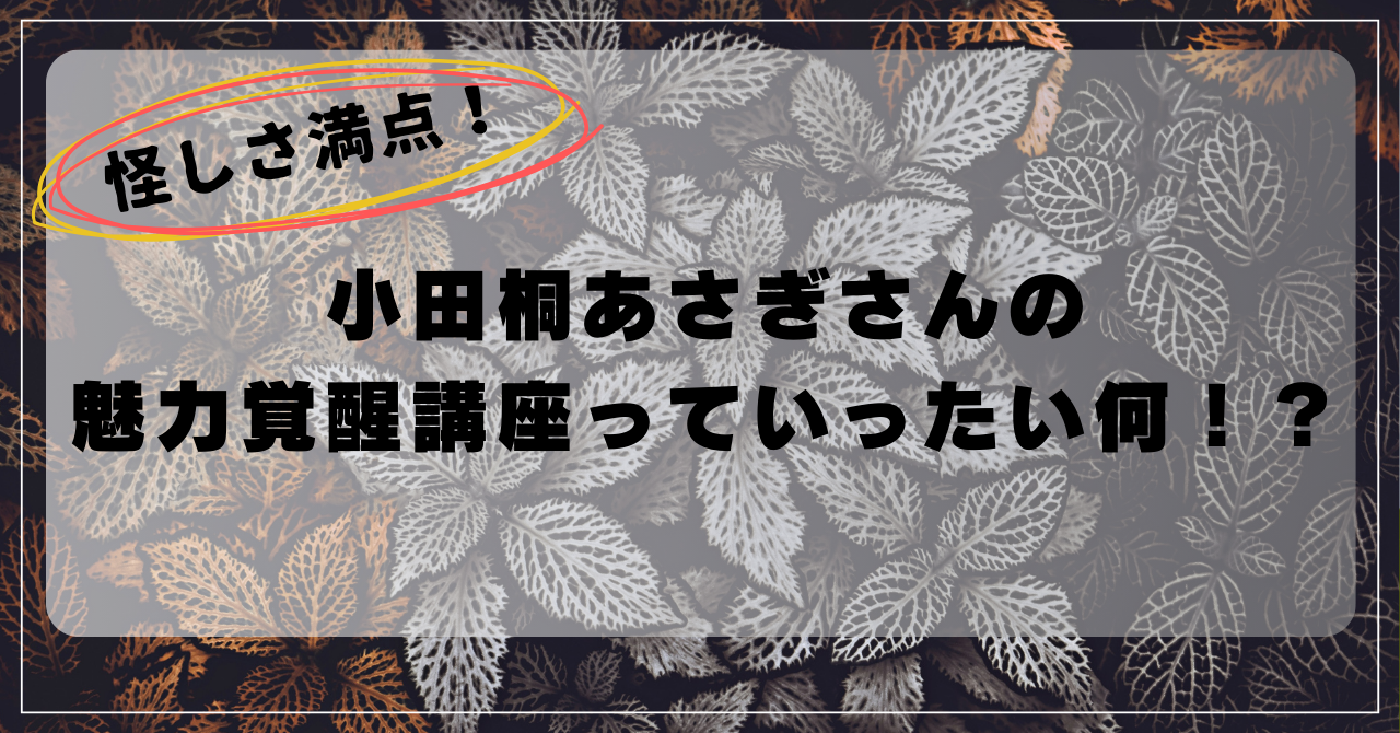 魅力覚醒講座　怪しい